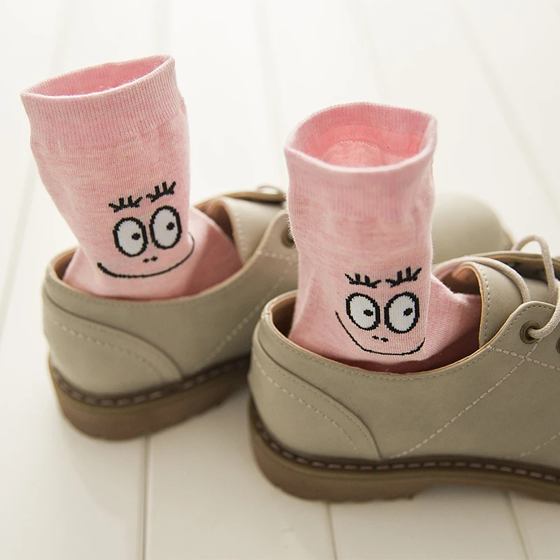 

Hipster Cartoon Emoji Smile Cotton Socks Women Fashion Cute Patterned Short Socks Harajuku Casual White Art Ankle Socks Female
