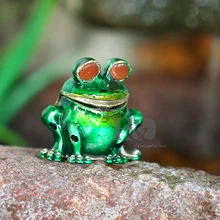 H&D Big Eye Frog Trinket Boxes Ornament Crystals,Hand-Painted Patterns Hinged Jewelry Storage Box Collectible Gift Home Decor H&D Big Eye Frog Trinket Boxes Ornament Crystals,Hand-Painted Patterns Hinged Jewelry Storage Box Collectible Gift Home Decor