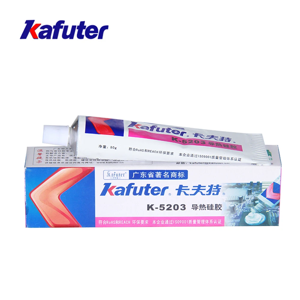 Kafuter K-5203 CPU Теплопроводящая силиконовая паста клеевой клей 80 г для охлаждающего