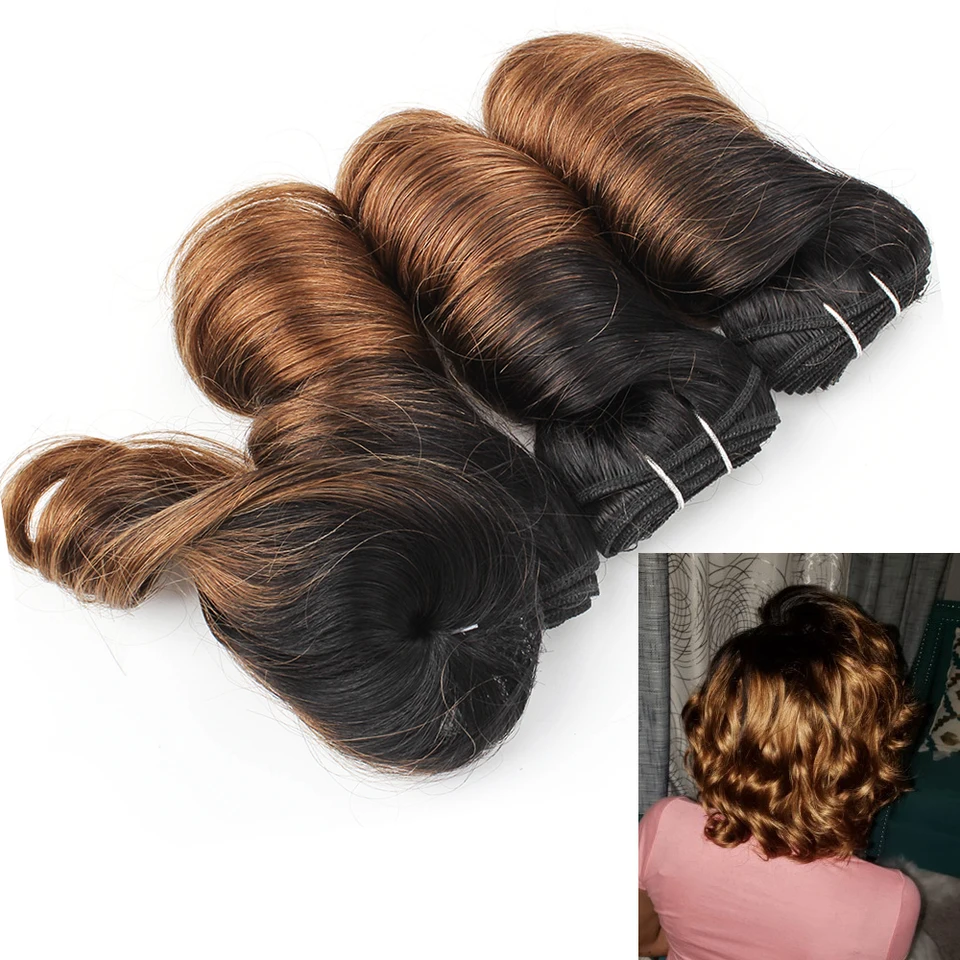 Mogul Hair Ombre Honey Blonde Romance Curl Short Bob Style Ombre