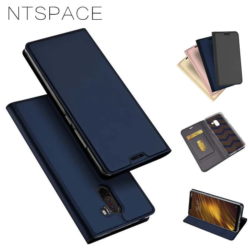 

NTSPACE For Xiaomi Pocophone F1 Flip Case High Quality PU Leather Stand Holder Flip Cover For Xiaomi Poco F1 Phone Cases