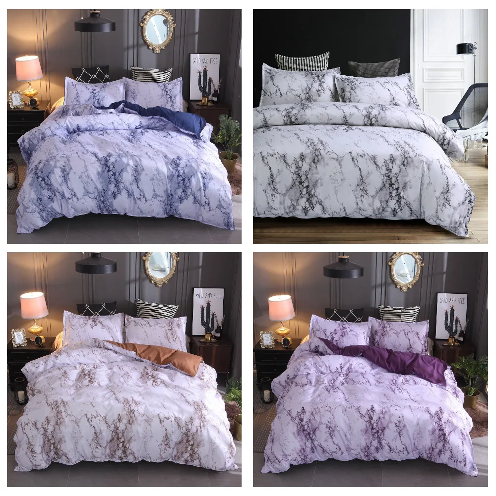 Free shipping elegant marble marbling pattern bedding duvet cover set