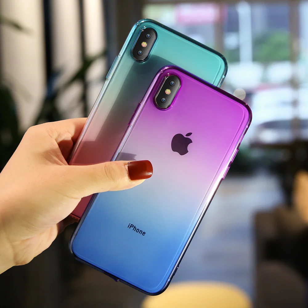 DOEES конфеты двойной цвет чехол для iPhone X 5s SE 5 прозрачный ультра тонкий задняя 7 8 6 S