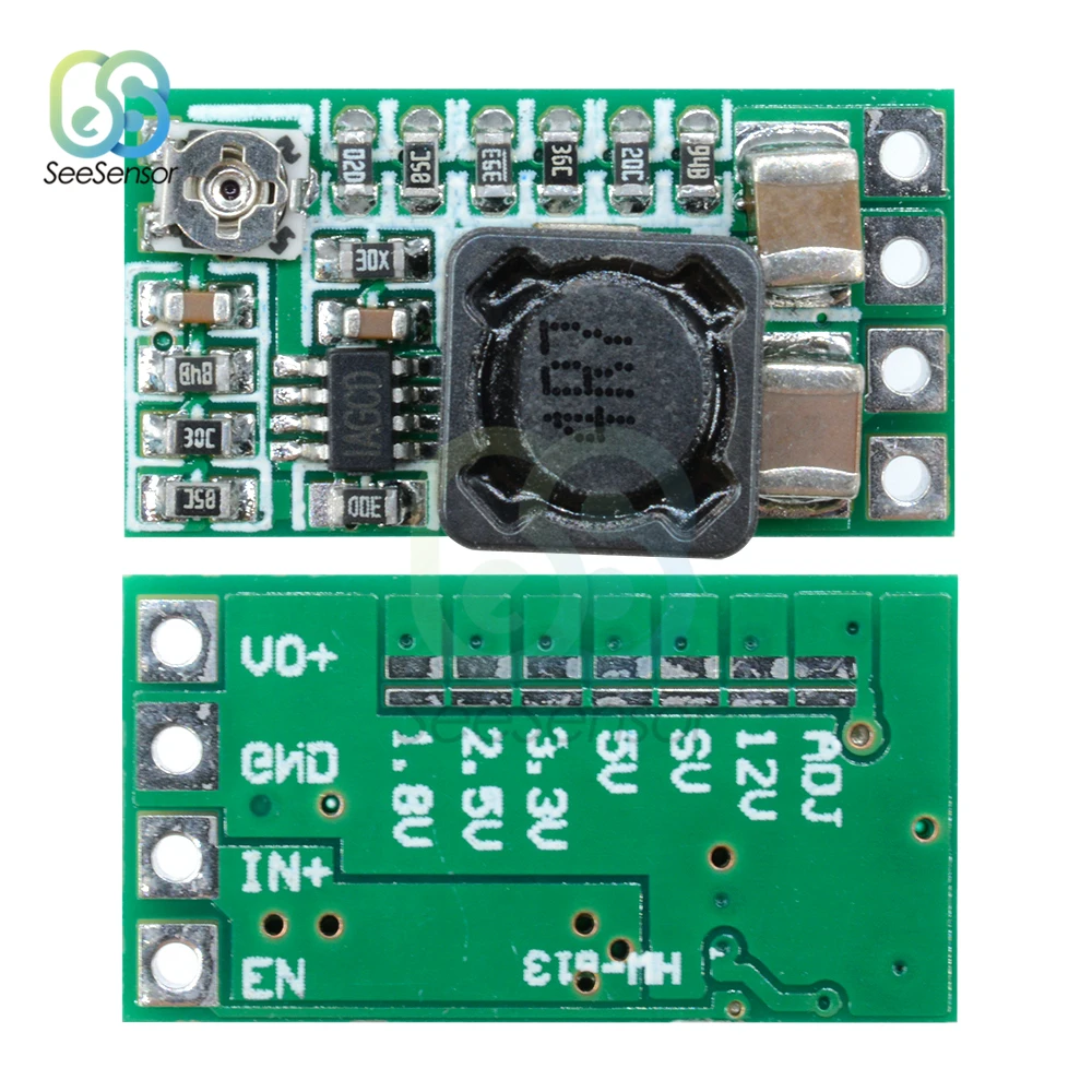 Мини DC-DC понижающий модуль питания 12-24 В до 5 В 3 А понижающий преобразователь напряжения Регулируемый 1,8 в 2,5 в 3,3 В 5 в 9 в 12 В