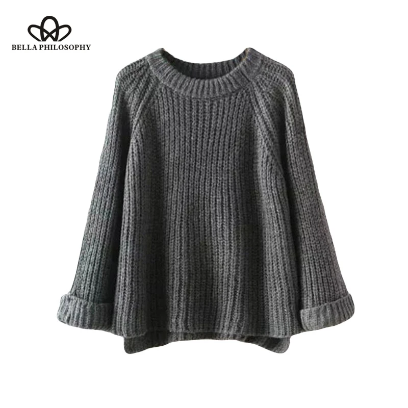 Wonder 2018 new Winter O Neck Sexy Knit Women Sweater Casual Loose Oversized Korean Pullover Split Warm women Jumper tops