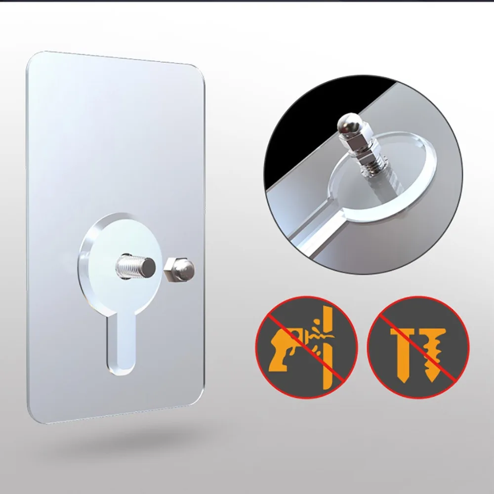 

Nail Free Wall Hook Screw Adhesive Strong adhesive Non-Trace No Drilling for Bathroom Kitchen mounting bracket pendant