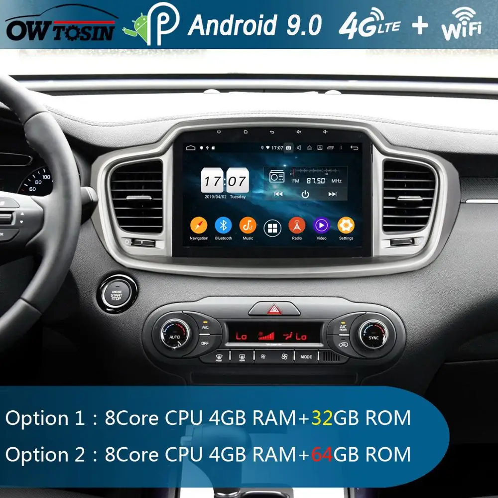 Cheap 10.1" IPS 8Core 4+64G Android 9.0 Car Multimedia Player For KIA Sorento 2015 2016 2017 2018 2019 GPS Radio Parrot BT DSP CarPlay 1