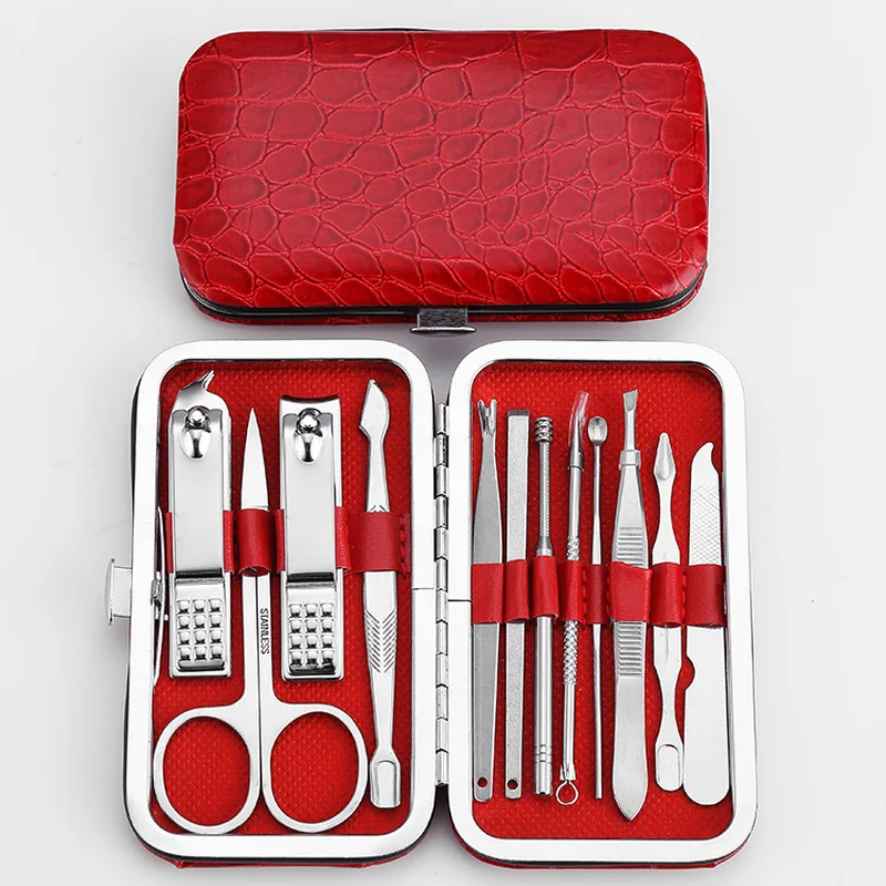 Hochwertige stahl multi-funktion 12-stück dekoration EIN werkzeug sharp messer nagel knipser hand werkzeug sets