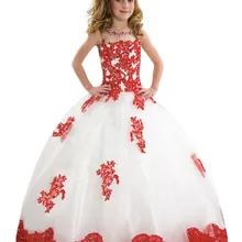 Романтическое роскошное бальное платье для маленьких девочек, пышное платье с аппликацией, г., Платья с цветочным узором для девочек длинные Детские Вечерние платья на выпускной