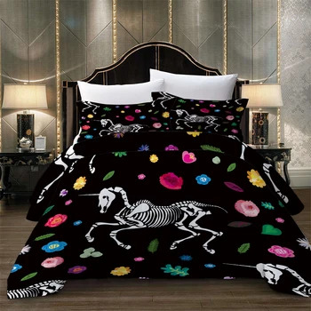 

Sheep skeleton printed duvet cover set twin Double sizes bedding set for comforter polyester quilt cover bedclothes bedding set