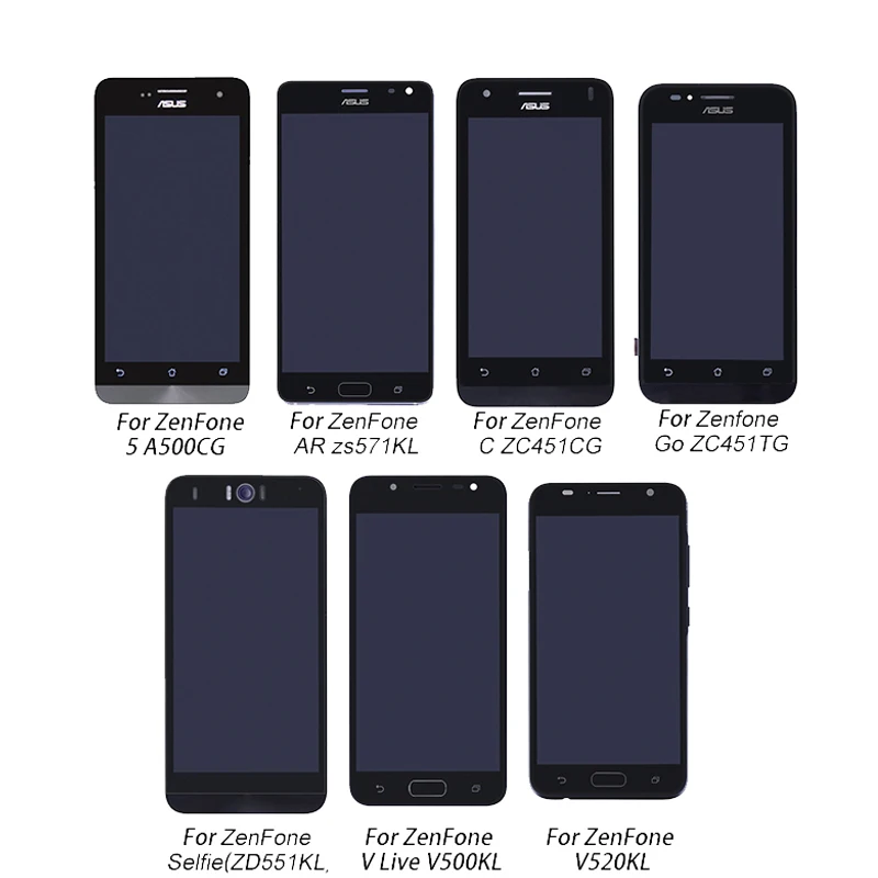 Дешево Asus Zenfone ЖК дисплей Дисплей + кодирующий преобразователь сенсорного экрана в сборе для Asus ZenFone A500CG V500KL V520KL ZS571KL ZC451TG ZC451CG ZD551KL