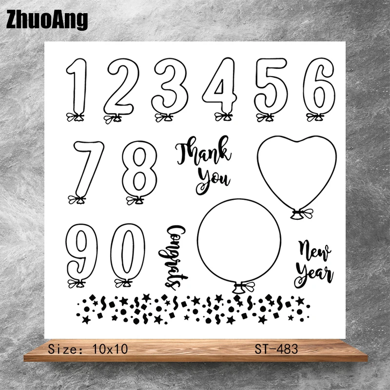 

ZhuoAng Number symbol Transparent Clear Stamps DIY Scrapbooking Album Card Making DIY Decoration Making Embossing Stencil