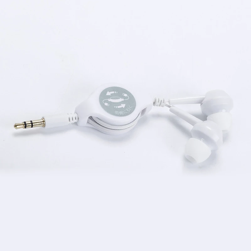 Универсальный вытяжной наушник проводные наушники наушник Музыка прослушивание наушники для смартфона компьютера MP4 MP3 Черный Белый - Цвет: White