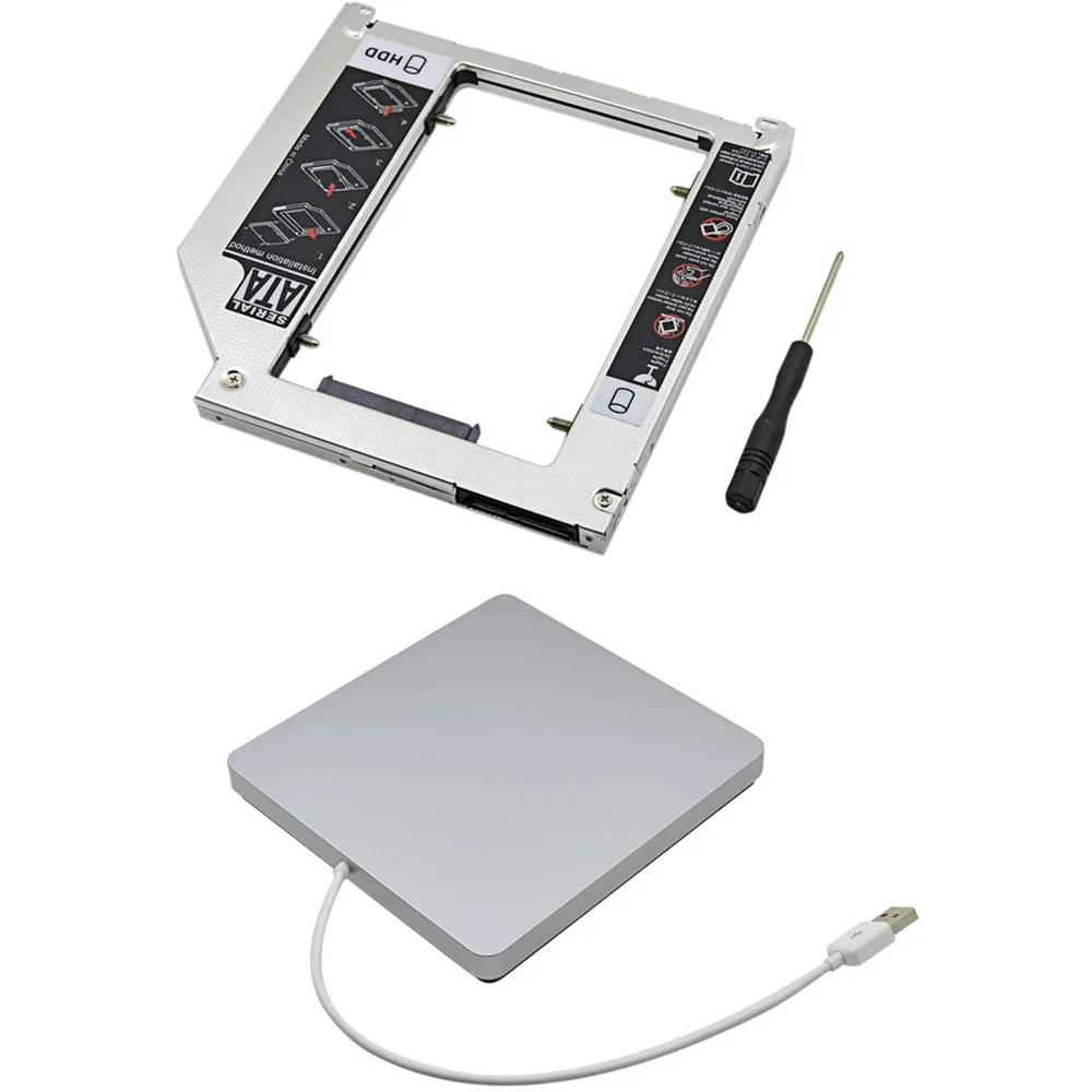 2016 высококачественный внешний тонкий SATA USB 2 0 чехол SuperDrive + 5 дюйма HDD Caddy 9 мм 3 Для