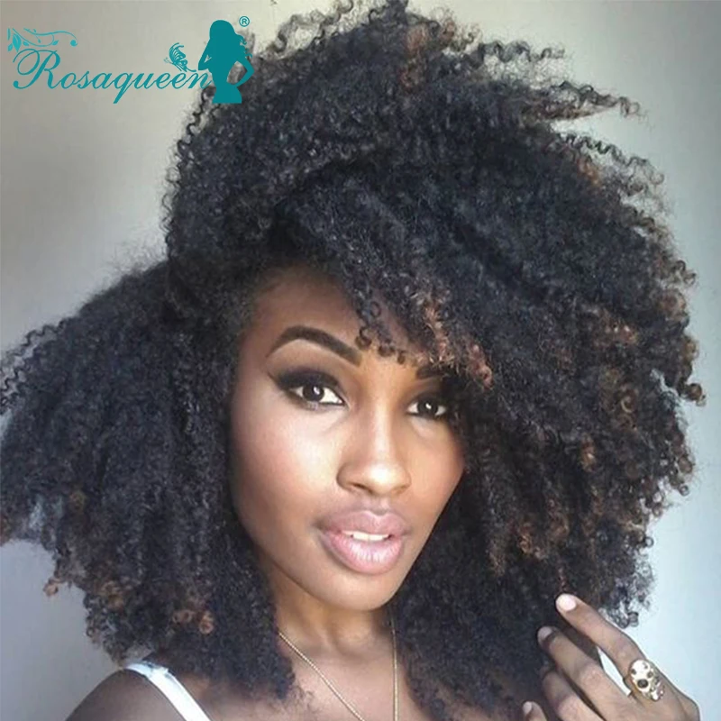 Afro Kinky Curly Clip In Human Hair Extensions 7Pcs/Set Natural Kinky Curly Clip In Hair Extensions Brazilian Curly Clip Ins
