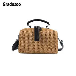 Gradosoo новая соломенная Для женщин сумка через плечо модные сумки женские Crossbody сумка для Для женщин 2019 маленькая сумка летняя сумка LBF505