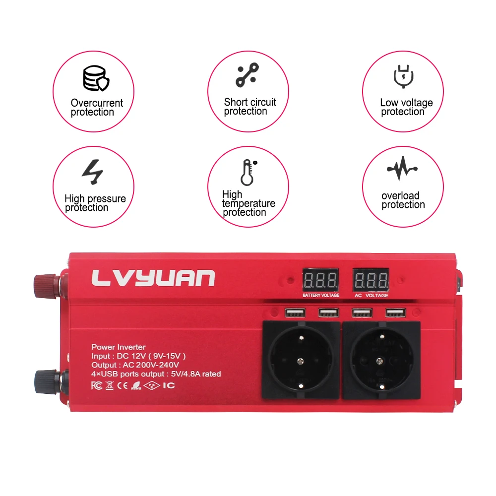 US $56.68 6000w Peak Car Inverter Dc 12v Or 24v To Ac 110220v Power Inverter Volts Converter Charger Inversor Transformer Sine Wave