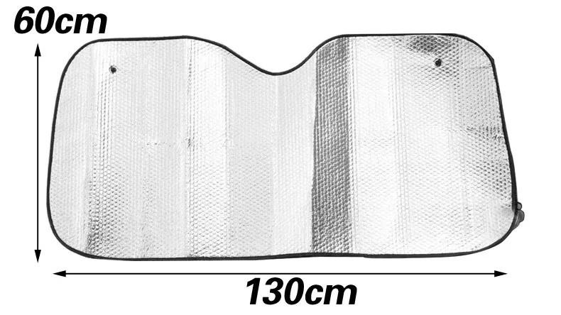 Солнцезащитное покрывало* см 60 см двойной Размеры алюминиевой фольги пены лобовое стекло автомобиля 99% 130 УФ заблокирован присоске
