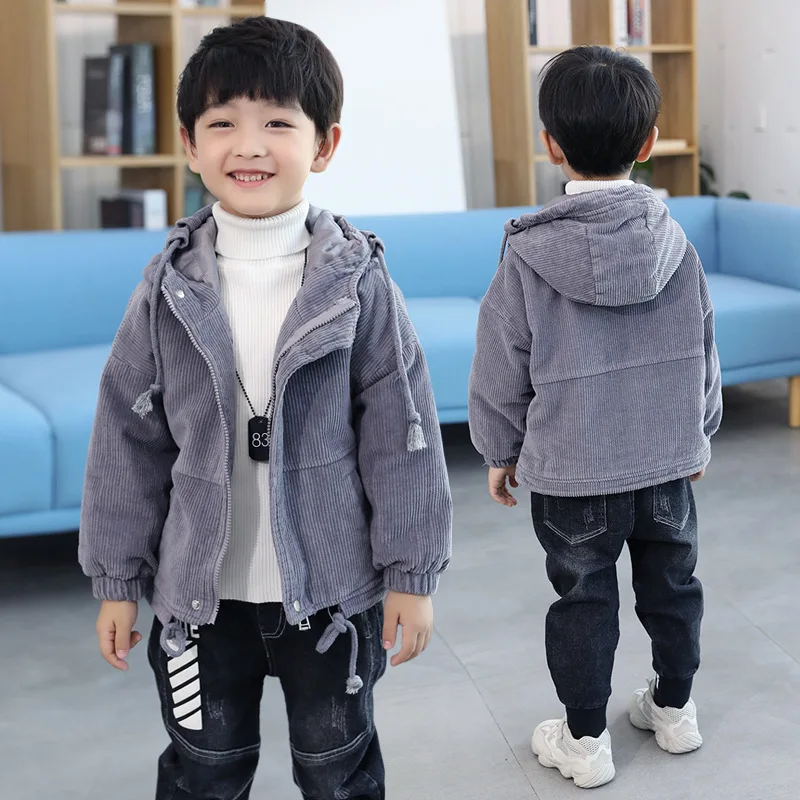

Kids Boys Thicken Winter Coat Size 7 8 9 10 11 12 Years Long Sleeve Stripe Gray Green Hooded Cotton Coats Children Clothes 5R22A