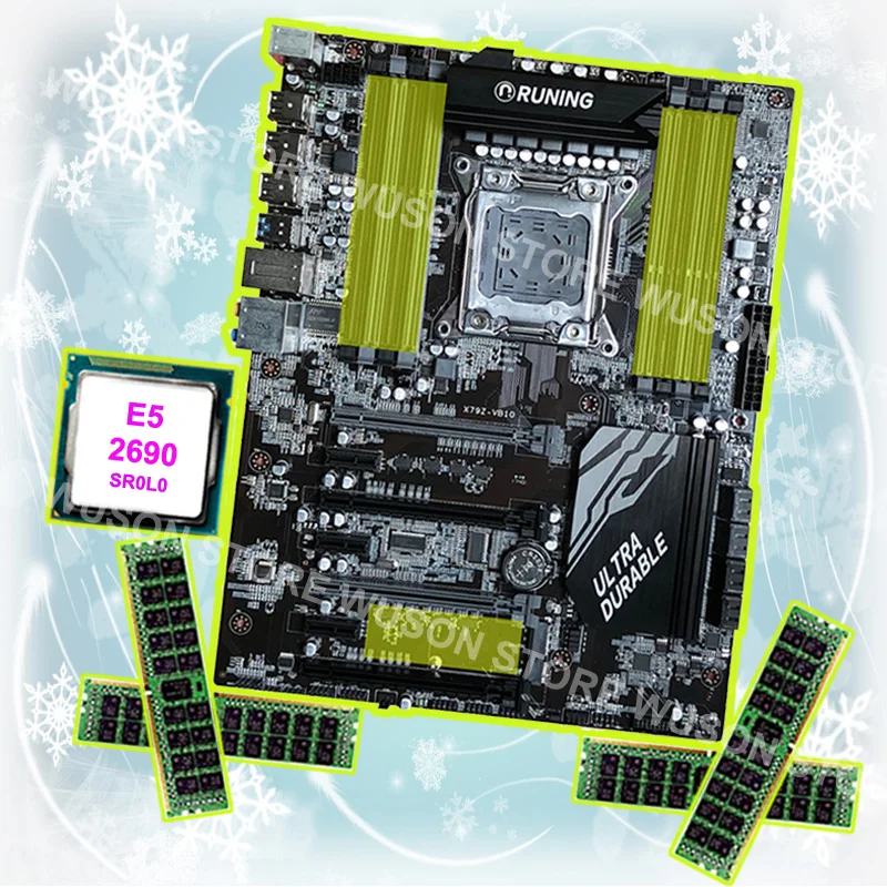 

Buy best discount motherboard Runing Super ATX X79 LGA2011 motherboard with CPU Intel Xeon E5 2690 C2 2.9GHz RAM 64G(4*16G) RECC
