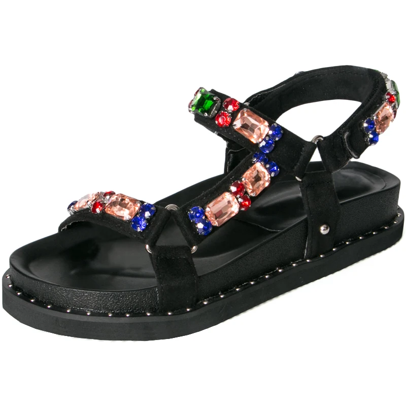 

Kjstyrka Casual Rhinestone Summer Shoes Woman Wedges Casual shoes Flip Flops Platform Sandals Thick Soled Women Summer Shoes