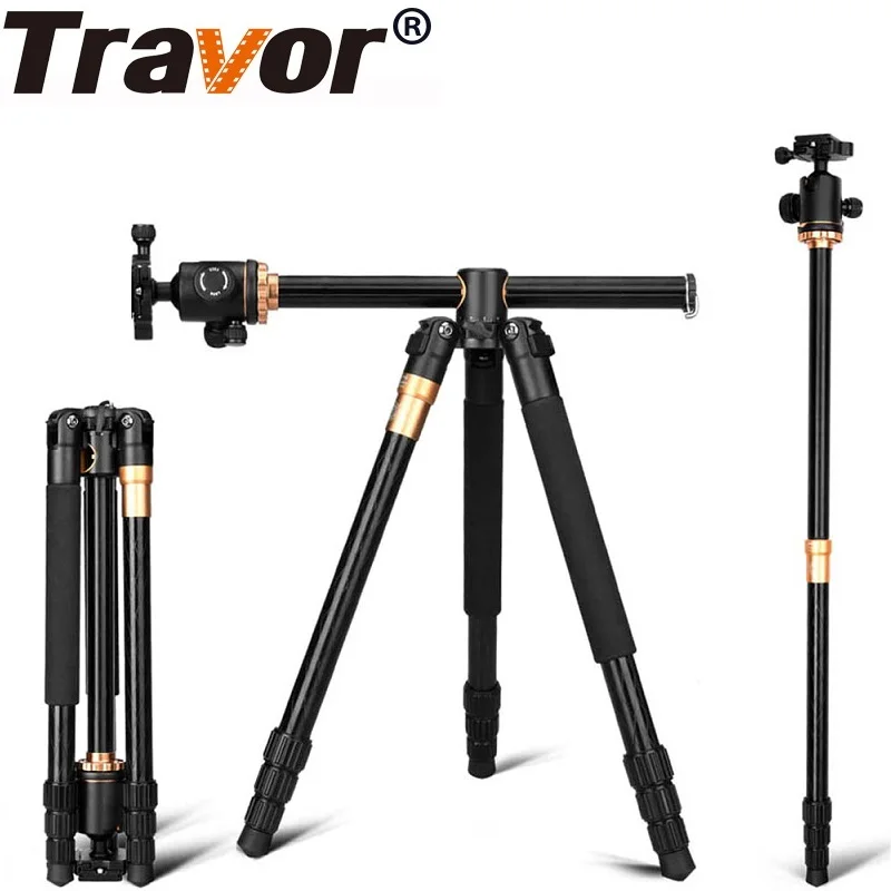  TRAVOR Stand Professional Portable Camera Tripod 61 inch Portable Travel Trip System Horizontal Tri