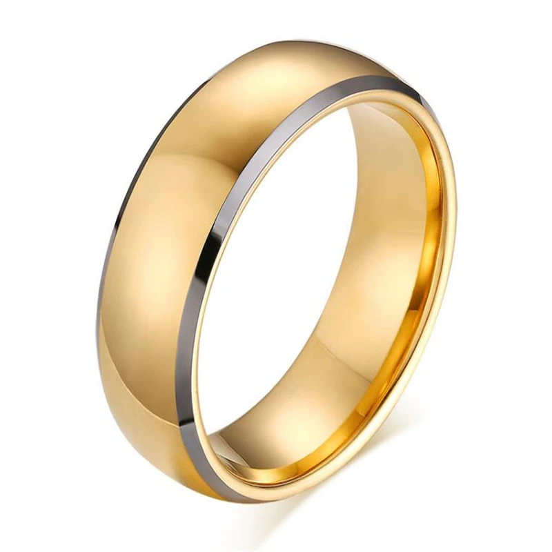 Hot Selling European Style 8MM Tungsten Steel Ring Band Tungsten Gold