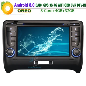 

Octa core Android 8.0 DAB+ WiFi Radio RDS BT SD USB TPMS Car stereo GPS Sat Nav CD Bluetooth 4G Car DVD player For AUDI TT MK2