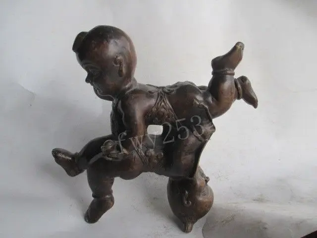

5.91 inch/The ancient Chinese bronze a thriving business four boys