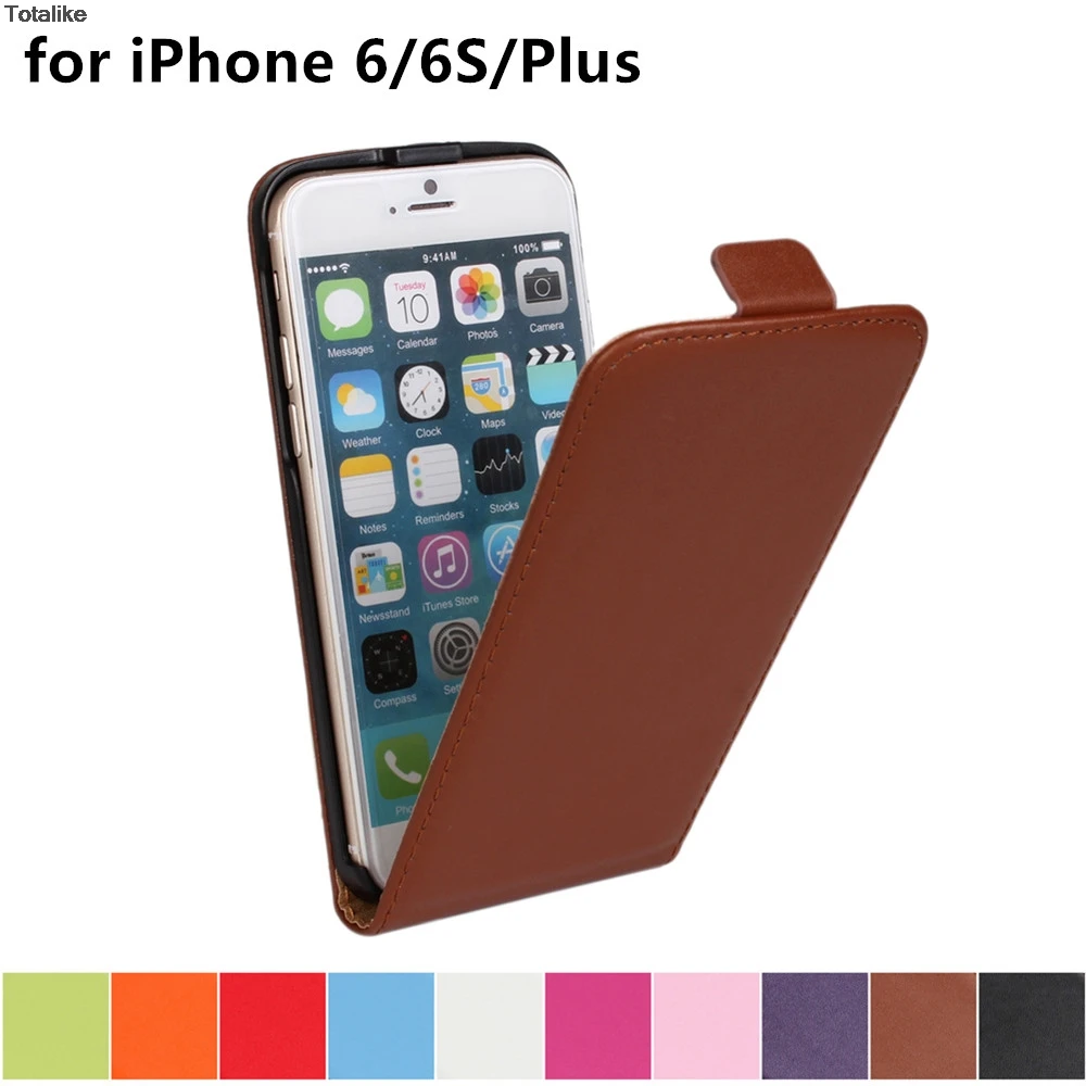 

Clamshell phone case leather case for iPhone 6 6s Plus 4.7" 5.5" Magnetic adsorption holster business simple flip coevr case