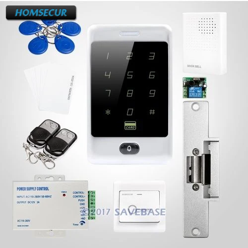 

HOMSECUR Waterproof Door Lock Anti-Vandal Touch Keypad ID Access Control System+N0 Strike Lock