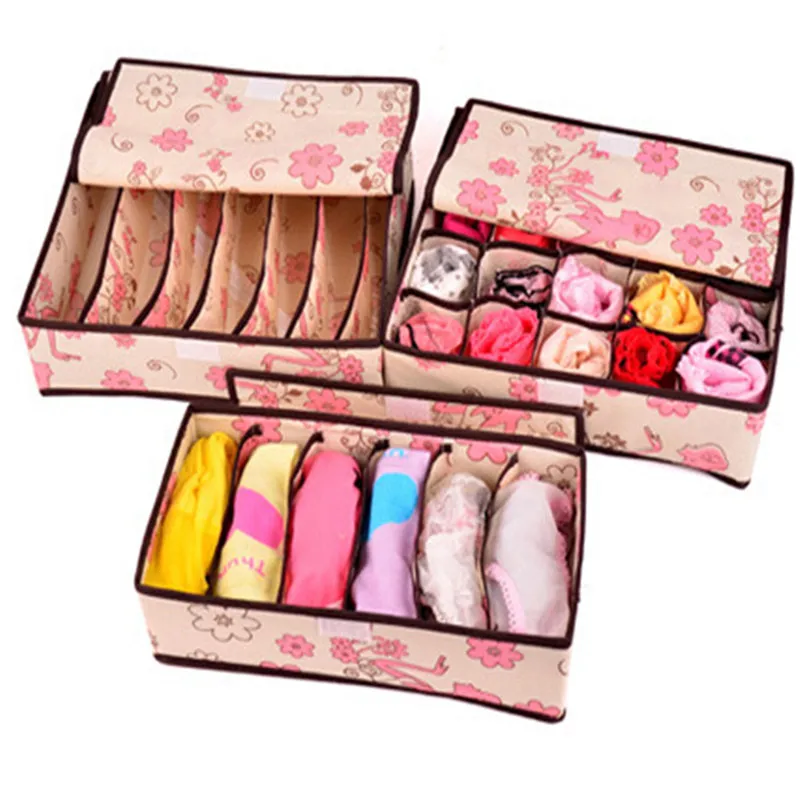 

Multi-function Bra Underwear Storage Box Folding Non-woven Tie Socks Home Storage Box Drawer Wardrobe Storage Bag Scarf Socks