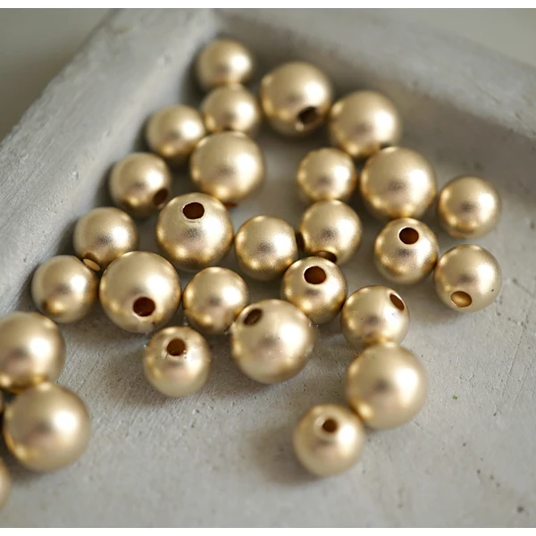 

PINJEAS 10pcs 14k gold filling matte beads for necklace bracelet diy jewelry findings