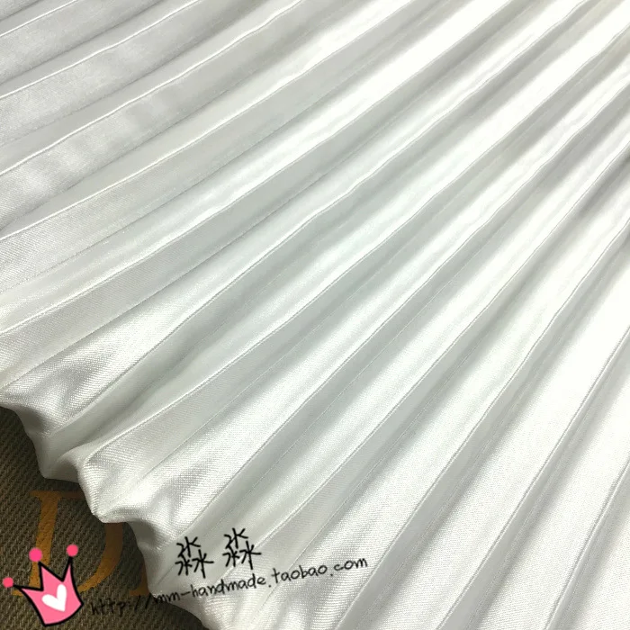 1psc электро-оптическая одежда плиссированная Ткань Многоцветный полосы аккордеон шелковый атлас измельченный через платье ткань
