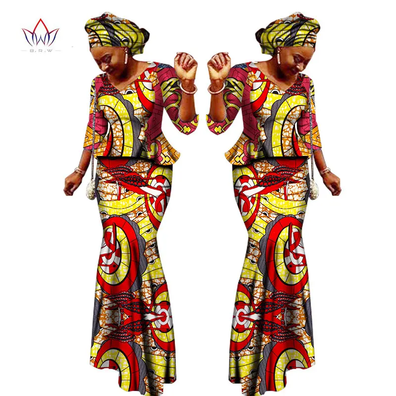 2017 African Women Clothing Brand African Vestido 6XL Wax traditional african clothing 2 pieces for Women Skirt Set none WY1401