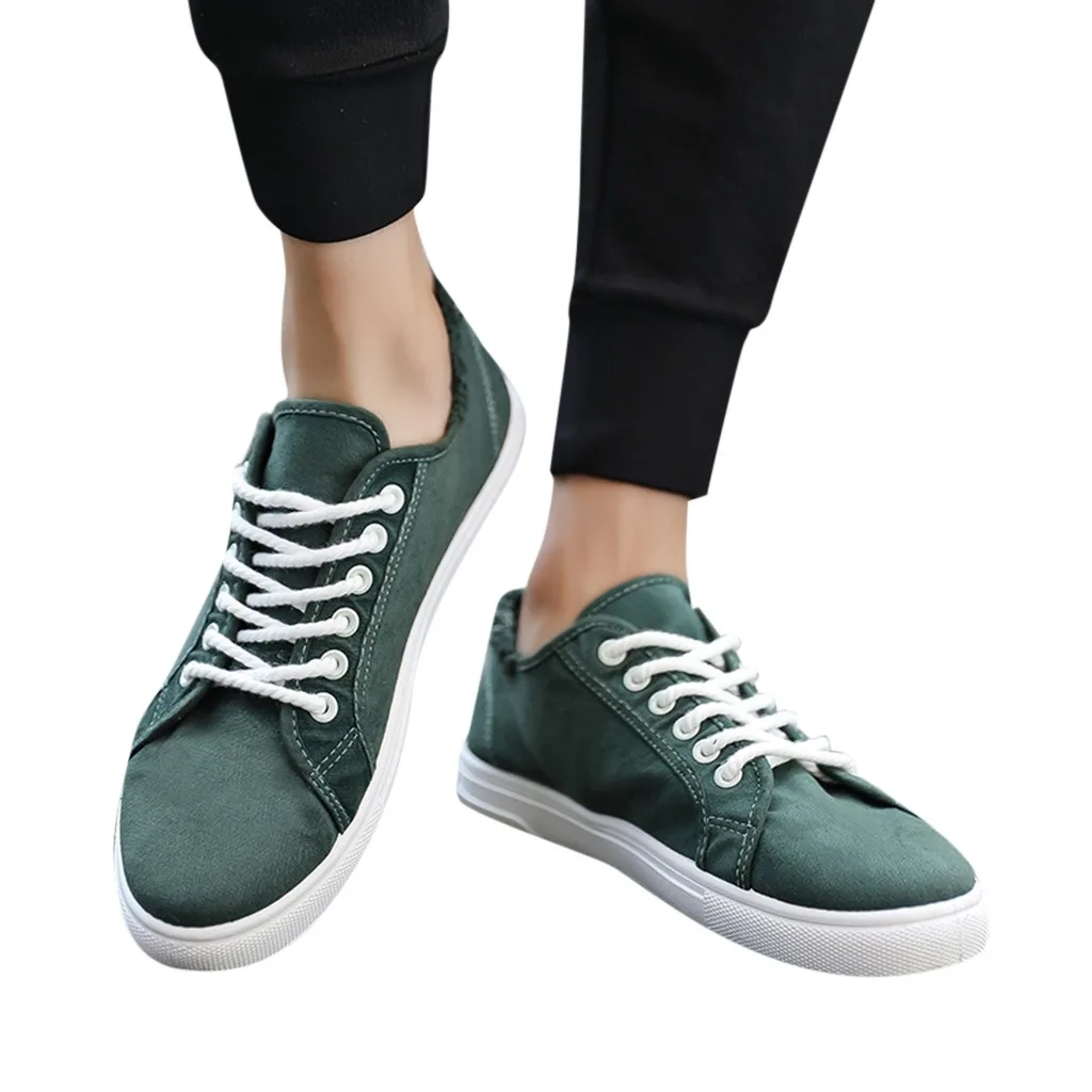 

SAGACE Men Shoes Casual Lightweight Vulcanize Canvas Men Shoes Large Size Mens Lace-up High Quality Men Driving Boat Shoes