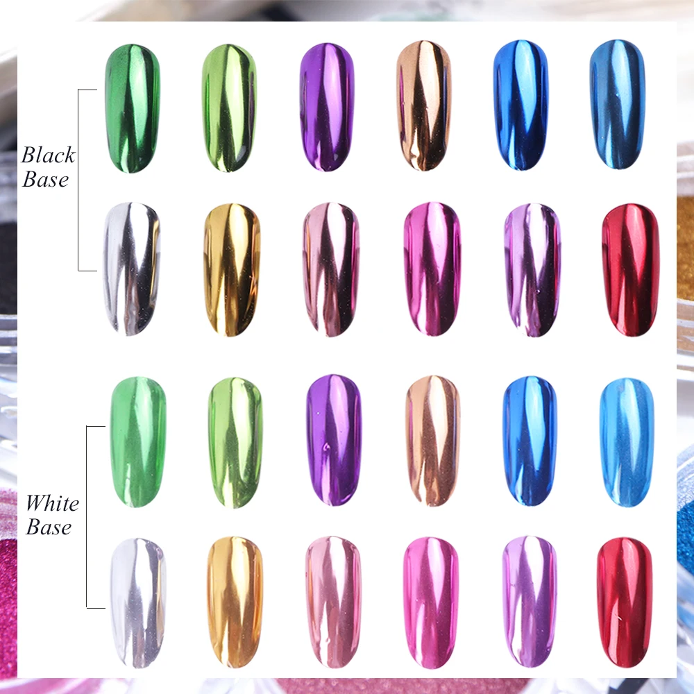 مرآة مسمار الفن بريق مسحوق المجسم معدنية روز الذهب الشظية الغبار الترتر الأشعة فوق البنفسجية هلام مسمار الكروم الصباغ الديكور CHC/ ASX