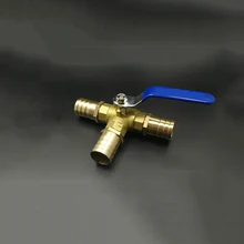4 мм шланг Барб Трехходовой l-порт латунный шаровой клапан для воды масло воздуха