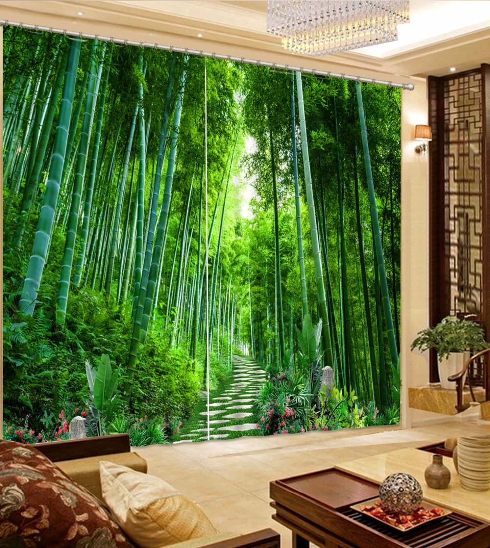 3D Bamboo Forest 8 Blockout Photo Curtain Printing Curtains Drapes Fabric Window 