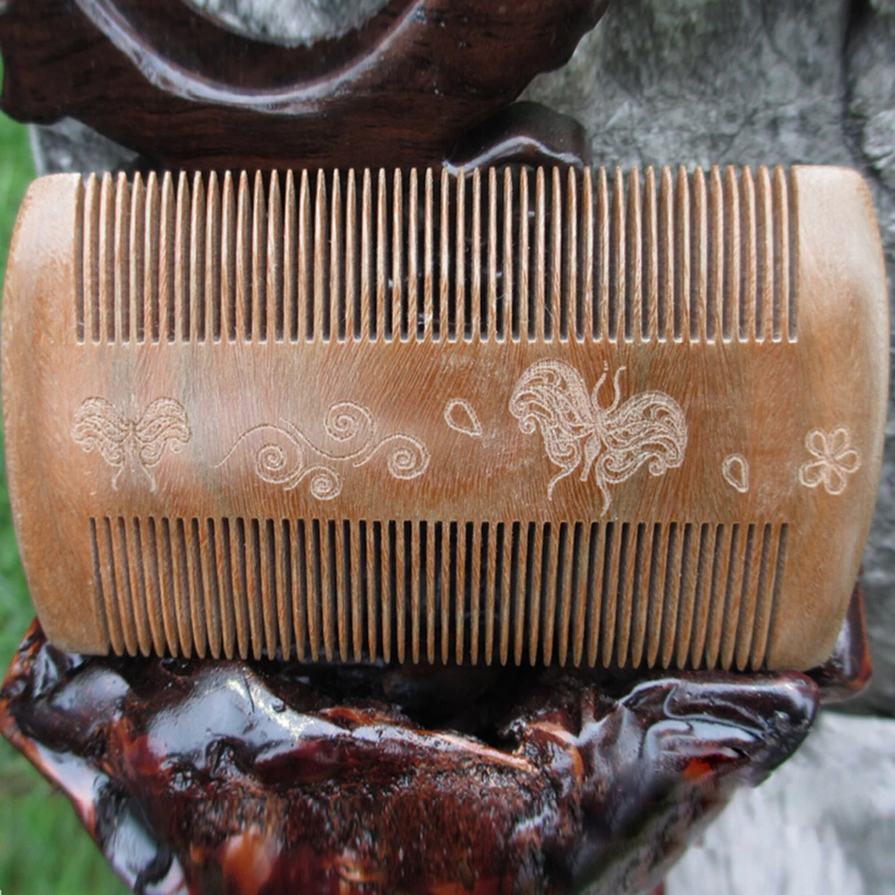 

1PCS High Quality Natural Handmade Sandalwood Anti-Static Pocket Comb Unisex Beard Mustache Hair Brush