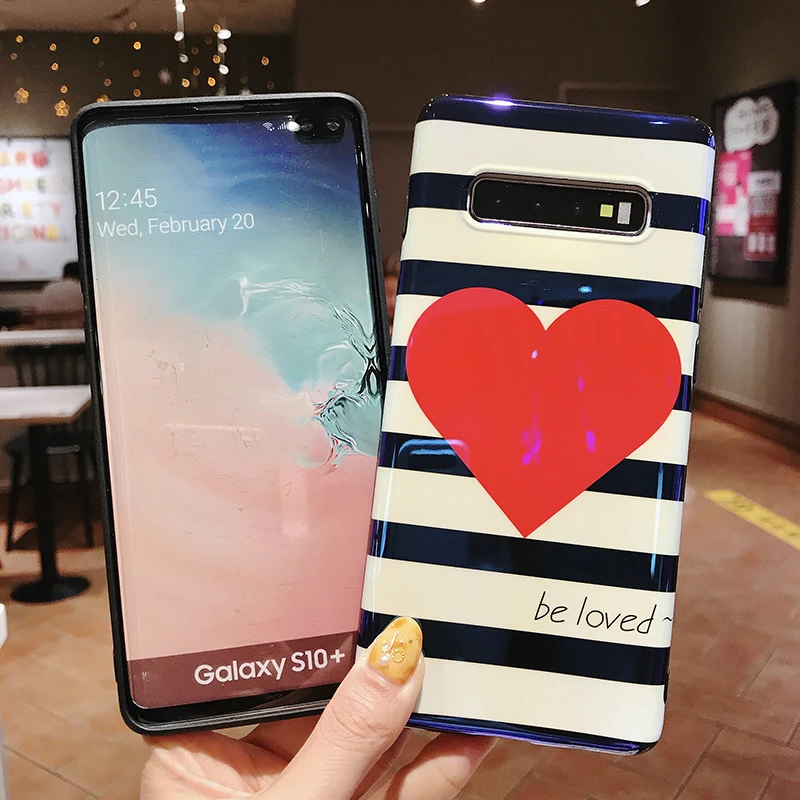 YHBBCASES Модный чехол для Samsung Galaxy S10 5G S8 S9 Plus Note 10 8 9 Blu Ray с красным сердцем мягкий