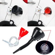 Car-Accessories Gasoline Fuel-Petrol Diesel Plastic Funnel-Can-Spout for Oil-Water Black