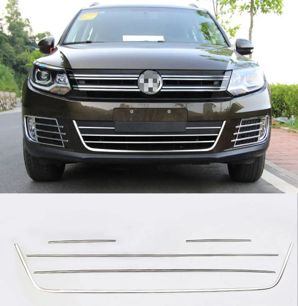 steel Front lower Grille Grille Cover Sill ForVW Volkswagen Tiguan 2015