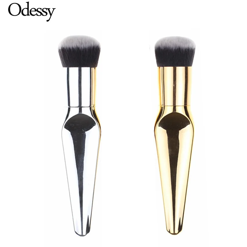 

Gold Silver Contour Makeup Brushes Synthetic 1Pc Large Powder Brush Blush Make-Up Tool Liquid Foundation Cosmetic Makeup Brush