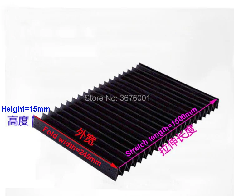 

245*1500mm 265*1500mm Protective Cover Rail Telescopic Shield Machine guard Dust Cover Cloth Water Dust-proof CNC Customized