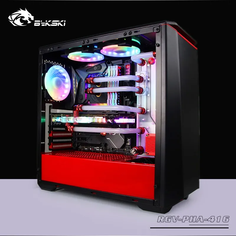  BYKSKI Acrylic Tank use for Phanteks 416 Computer Case / 3PIN 5V D-RGB / Combo DDC Pump Cool Water 