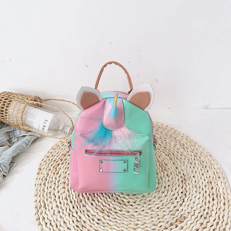 Cute Unicorn Shoulder Bag Mini Backpack For Girls Women Pu Leather Backpack