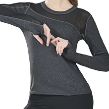 Спортивная рубашка с длинным рукавом женская новая быстросохнущая сетчатая уличная рубашка для бега фитнеса тонкая одежда для йоги