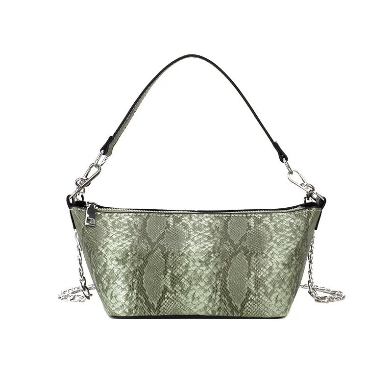 

Small Bag PU Shoulder Messenger Bag Wild Female Summer New 2019 Snake Pattern Fashion Chain Luxury Handbags Women Bags Designer