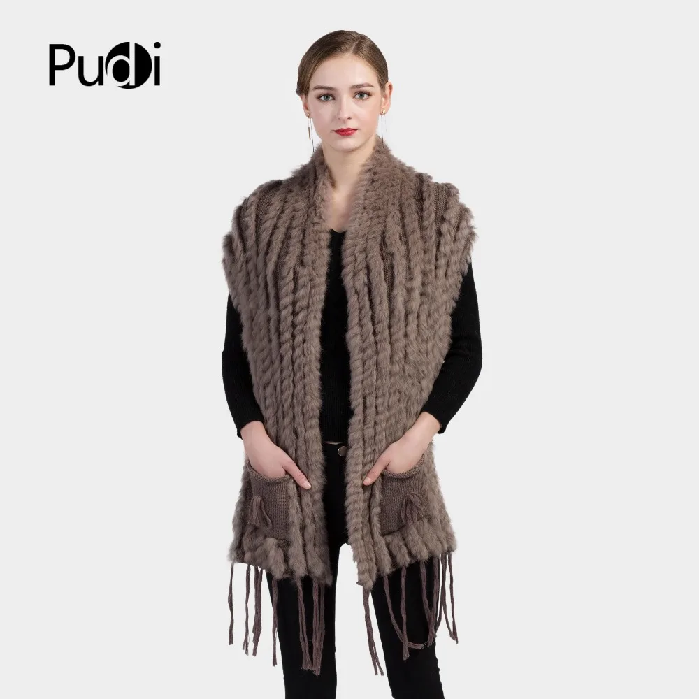 

VKR004 Real Knitted Women rabbit knitted Fur Shawl Cape Stole Wrap Poncho